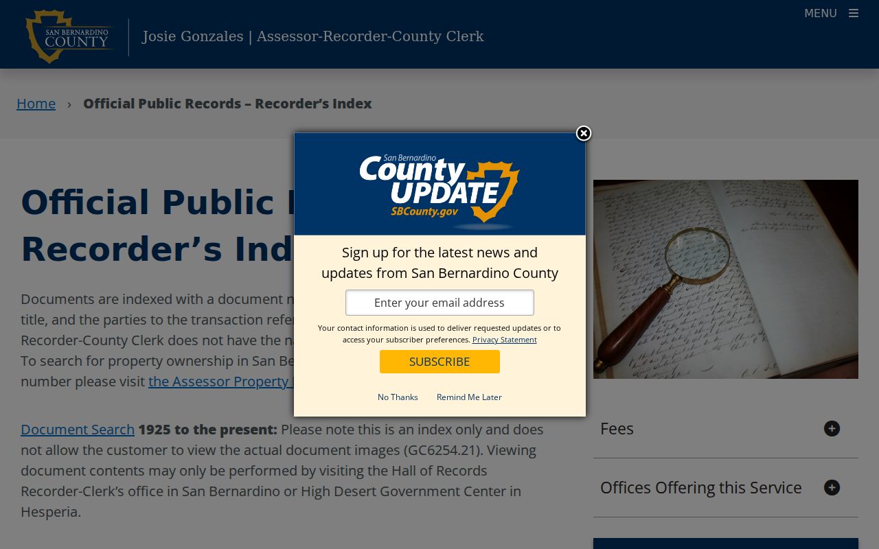 Barstow public records official records index explainer