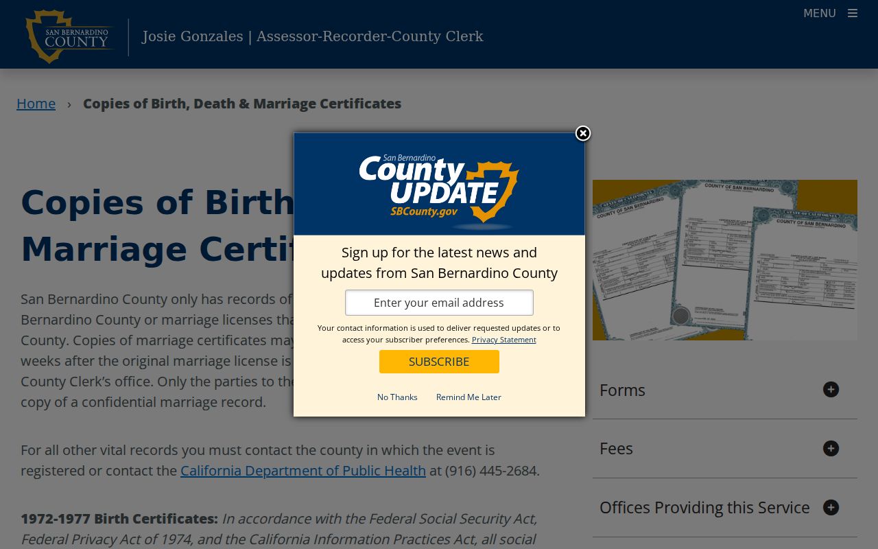 Barstow public records county vital records application page